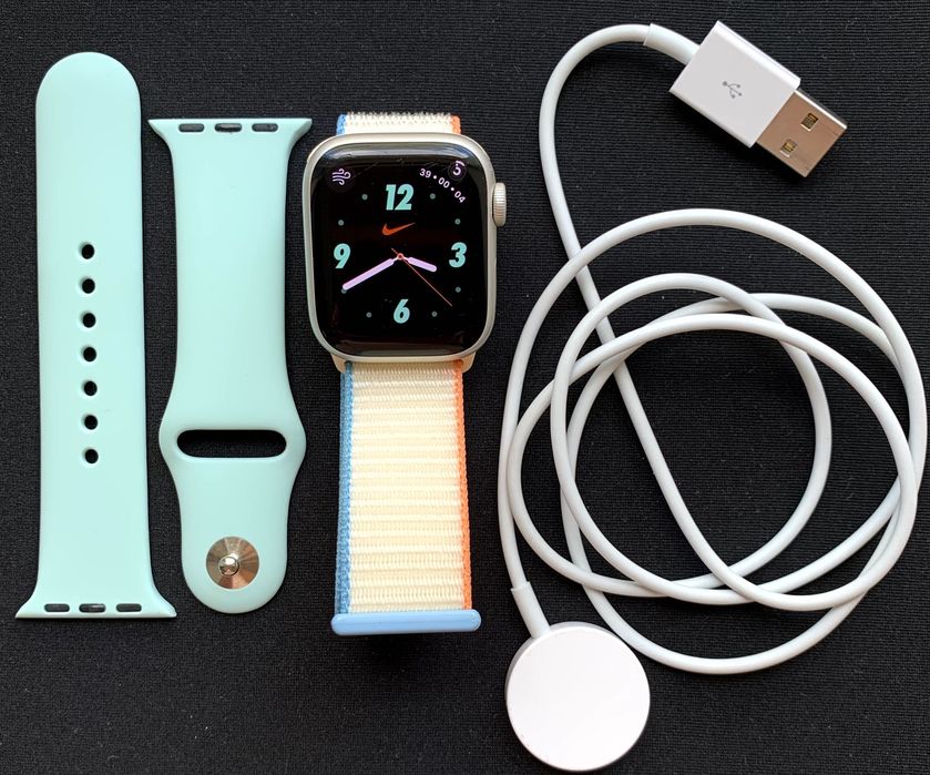 Apple Watch Series 7 Nike Edition 41 mm Starlight (GPS) Оригинал годинник