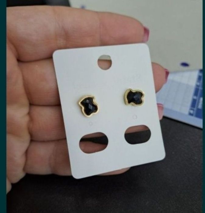 Kolczyki małe czarne misie