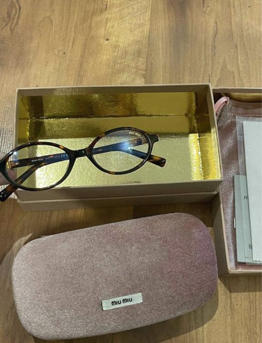 Okulary miu miu damskie zerówki panterka