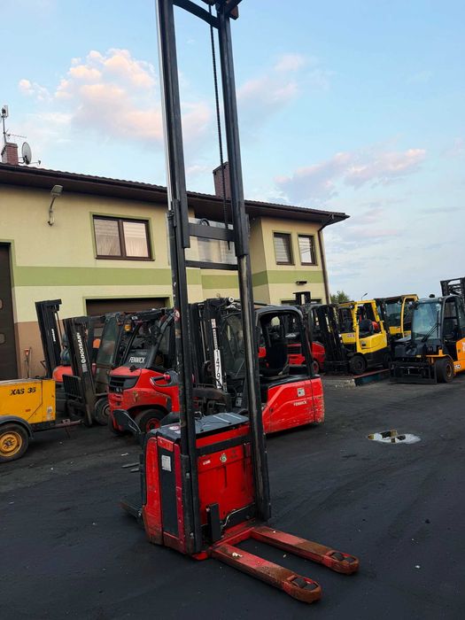 paleciak elektryczny z masztem LINDE L14 podnoszenie 4.30m wózek paletowy