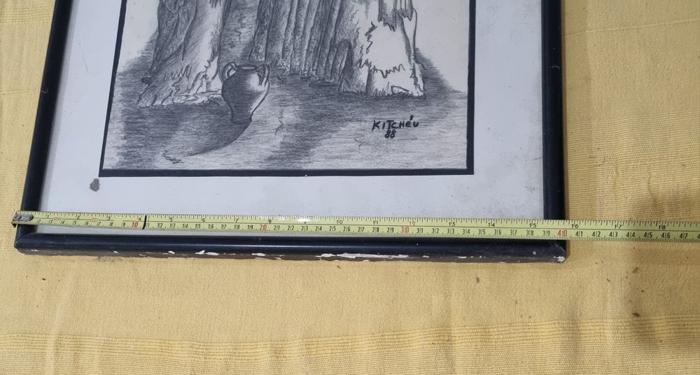 Quadro Desenho a Mão parede medidas nas fotos