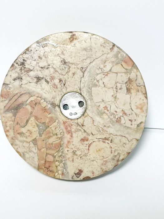 Fantástico antigo pisa papel em mármore e prata-emblemas de Equitação