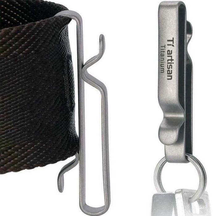 EDC Титанова кліпса затискач Tiartisan для поуча ключів клипса карабін