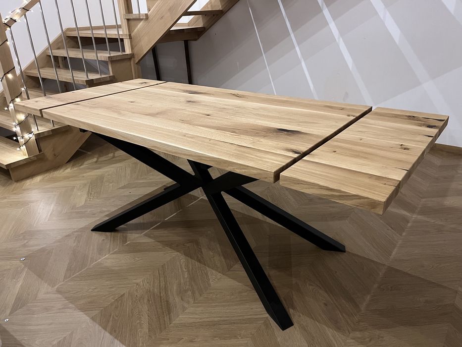 Stół lity dębowy nogi pająk loft