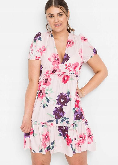 Sukienka w kwiaty z falbankami ^46