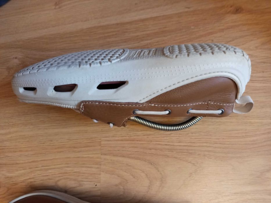 Мужские кожаные летние мокасины crocs 43 p.