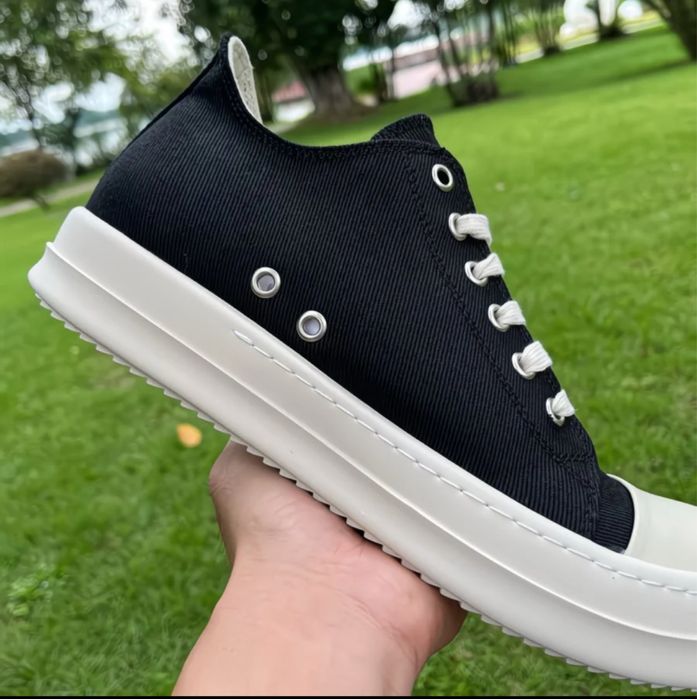 Rick Owens DRKSHDW Ramones Low в расцветке Black/Milk,Рамоны черные