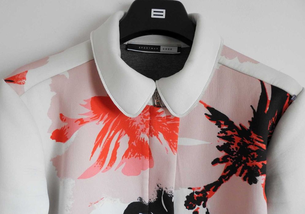 Sportmax Code neoprenowy płaszcz w kwiaty S M Max Mara MaxMara