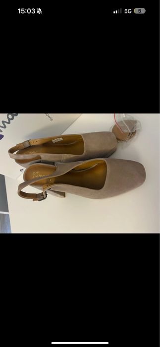 Sandały zamszowe na słupku Maciejka