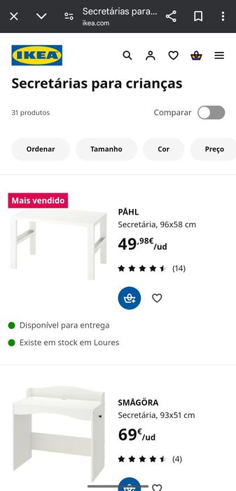 Secretaria ikea de Criança PAHL