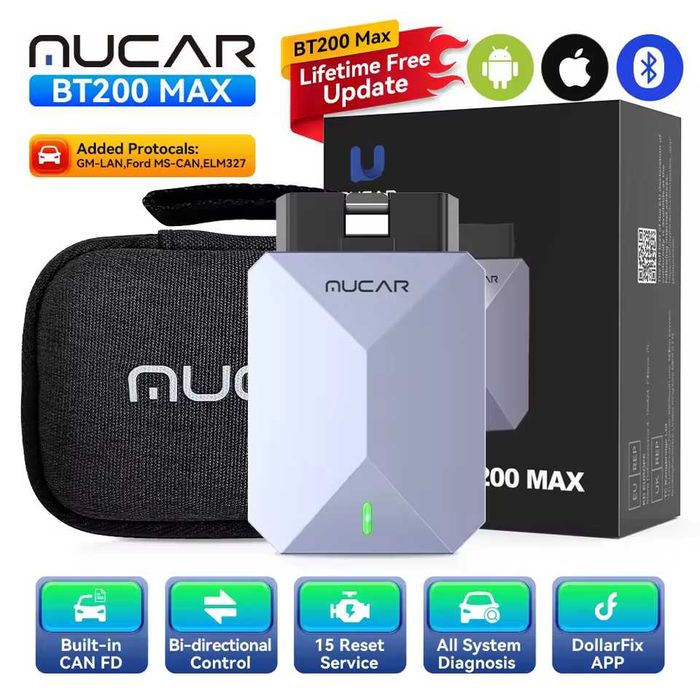 Автосканер MUCAR BT200 MAX сканер помилок OBD2