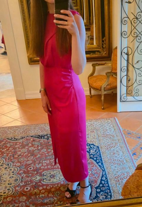 Sukienka satynowa midi maxi zara M