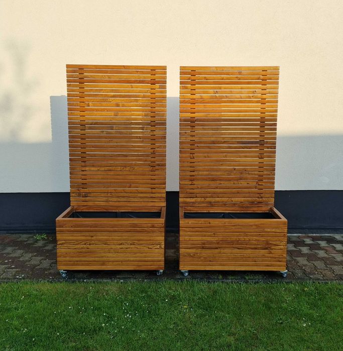 Nowoczesna donica balkonowa z pergolą skrzynia pergola balkon ogród