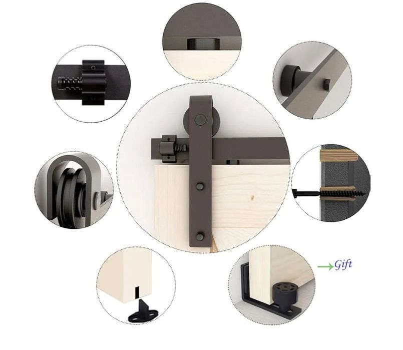 SMST System Do Drzwi Przesuwnych 228 cm - Kompletny Zestaw Z Prowadnic