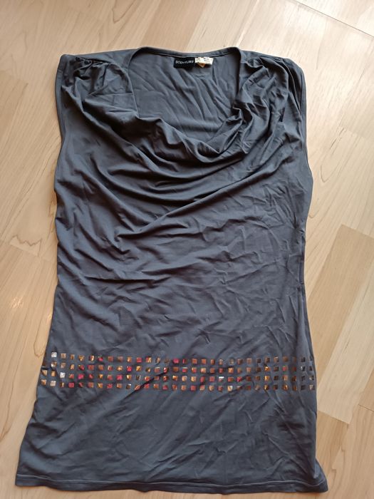 Bluzka szara elegancka cekiny Bon prix rozm 36 38 jak nowa
