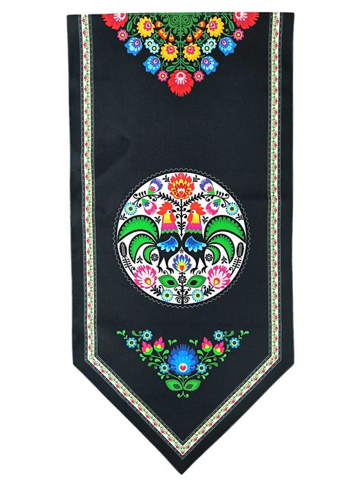 Folkowy Bieżnik na Stół 190x47 cm – Polski Produkt, Laserowy Nadruk