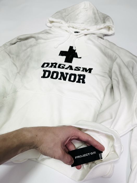Худи кофта Project G/R hoodie ORGASM DONOR opium black and white S-L