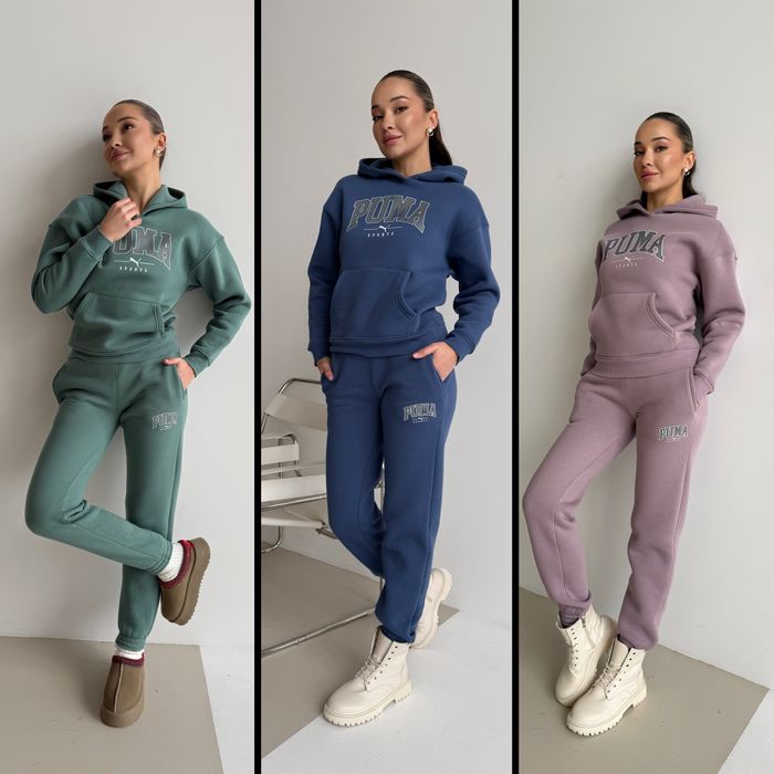 Костюм женский спортивный теплый,фліс,зимовий комплект,акція,Пума,одяг