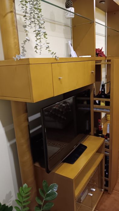 Estante sala e mesa centro.