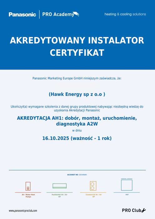 Pompa ciepła Panasonic