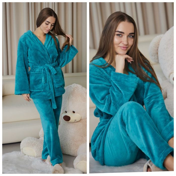 Теплий пухнастий костюм двійка