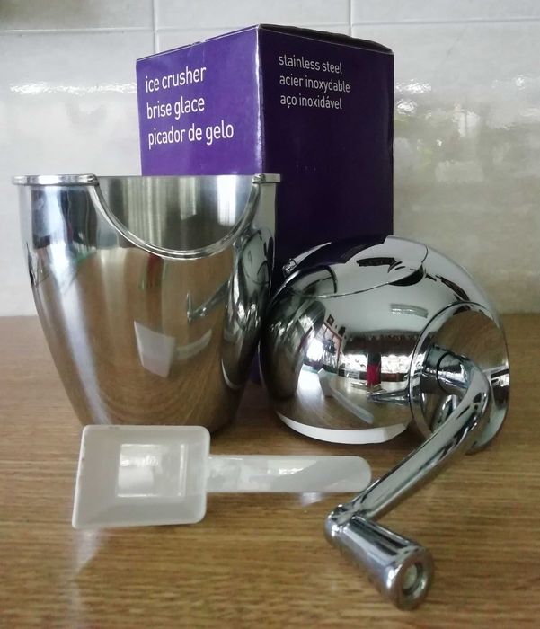 Triturador ou picador de gelo High em aço inoxidável manual