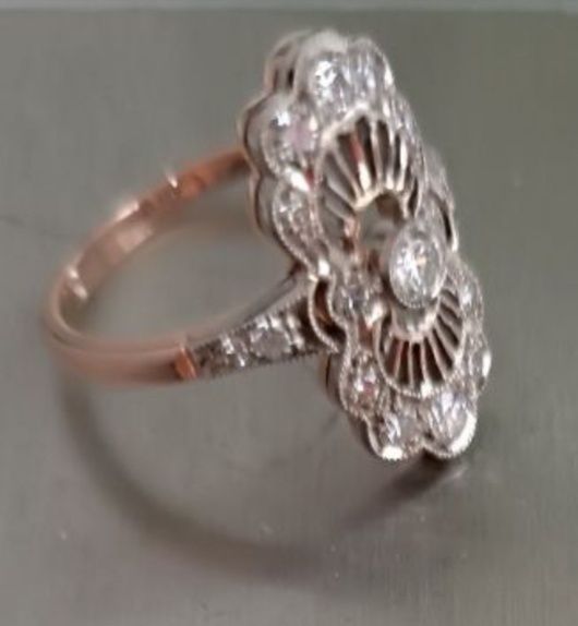 Кольцо ссср 583 з діамантами  с бриллиантами 4,58г 0,62ct р.18