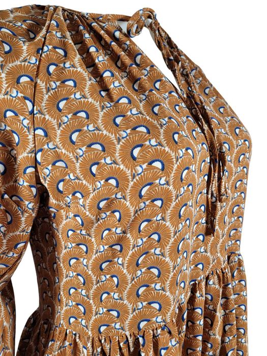 Nowa sukienka 42,XL ciemno miodowa wzór BonPrix Bodyflirt BPC