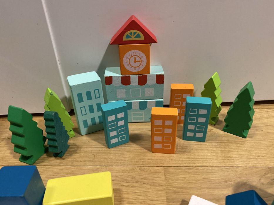 Drewnianie Klocki do kreatywnych zabaw dla dziecka