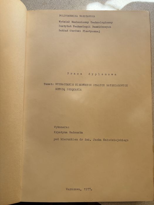 Praca dyplomowa Politechnika Warszawska