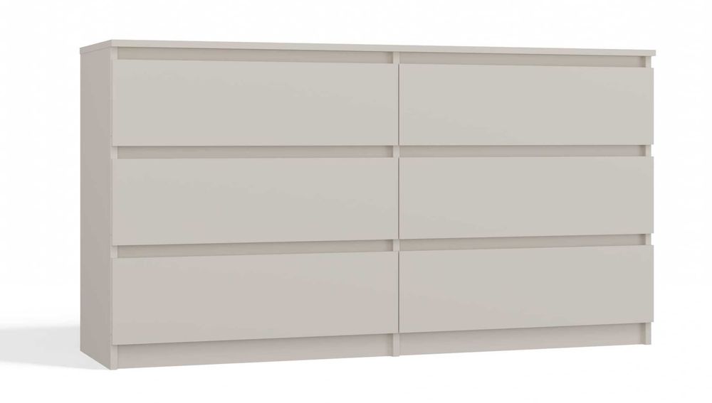 Duża Komoda M6 140 MALWA Szafka 6 Szuflad Kolor: KASZMIR