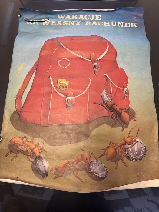 Plakat PRL OHP wakacje na własny rachunek