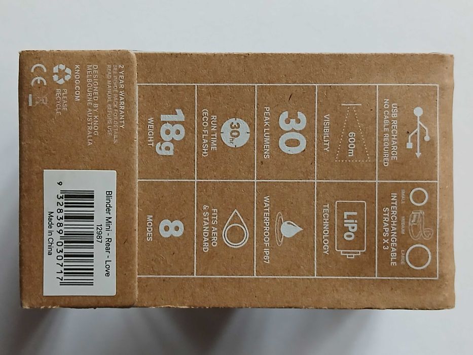 Lampka rowerowa tylna Knog Blinder Mini Love*org*nowa