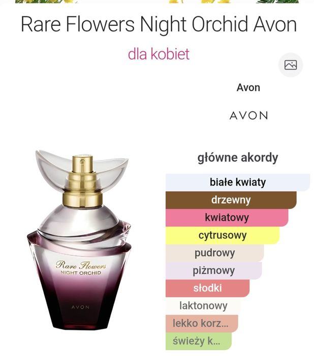 Damskie EDP UNIKAT Avon Rare Flowers, Night Orchid 50ml
