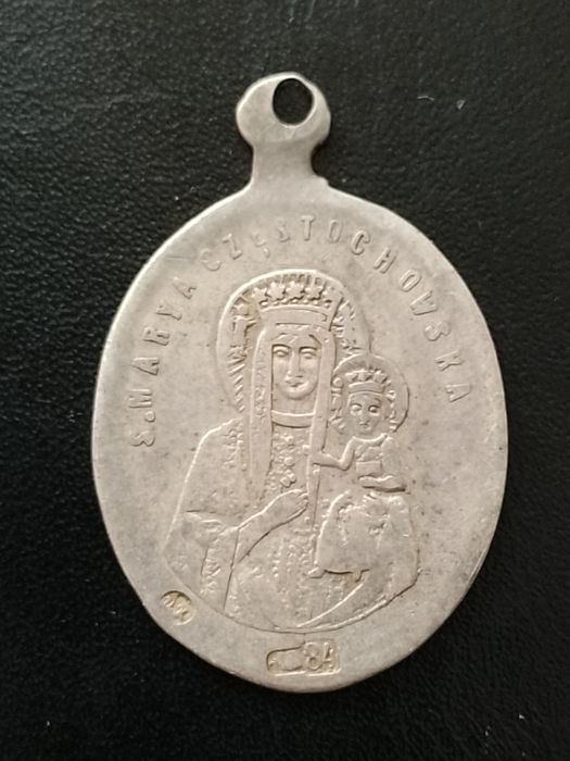 Medalik dewocyjny katolicki obrazek srebro 84 pr. carska Rosja (85)