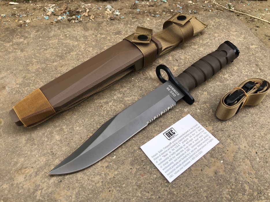 Нож тактический М16 Ontario OKC 3S Bayonet, багнет-ніж танто з серрейтором Combat
