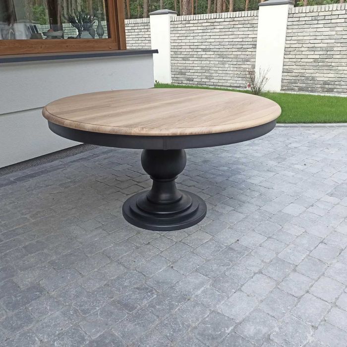 Okrągły stół dębowy model Senator lity dąb