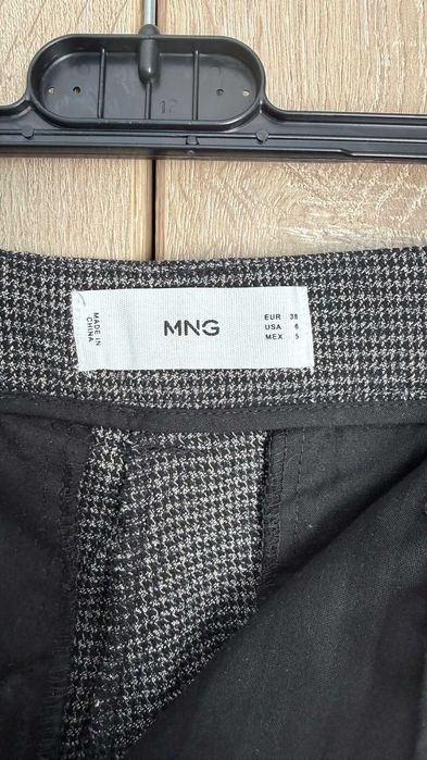 Mango Spodnie Garniturowe Szare w Kratę Eleganckie 38/M Idealny stan!