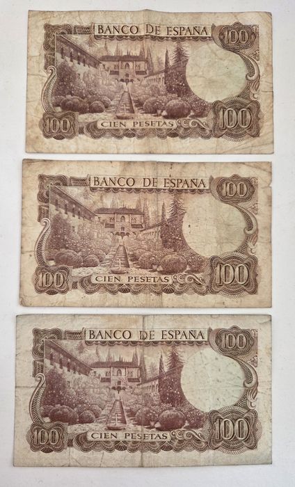 Notas de 100 ptas de 1970, Espanha