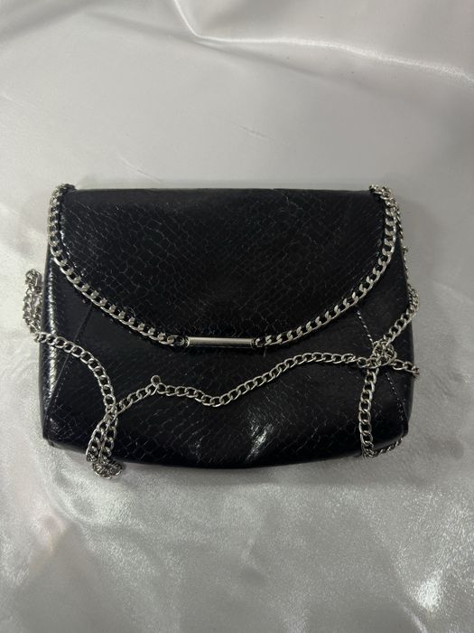 Сумка чорна, шкіряна