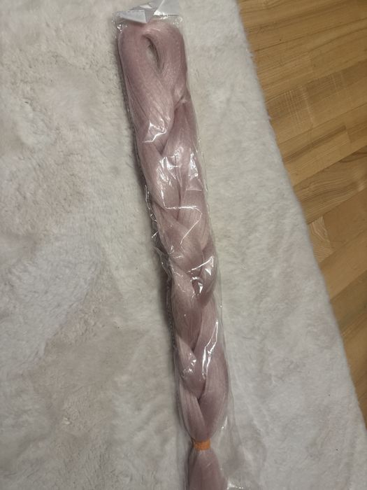 Włosy syntetyczne do warkoczyków / Henlon – Pudrowy Róż