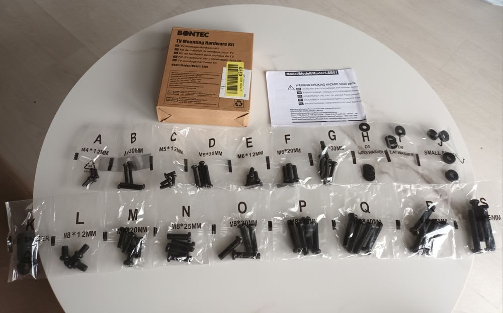 Uniwersalny Zestaw Śrub do Telewizora VESA (M4, M6, M8) – BONTEC LSB01