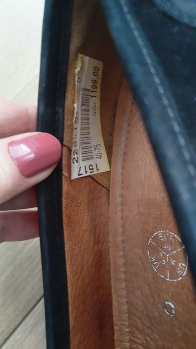 Czarne skórzane baleriny ARA# buty wsuwane r. 40