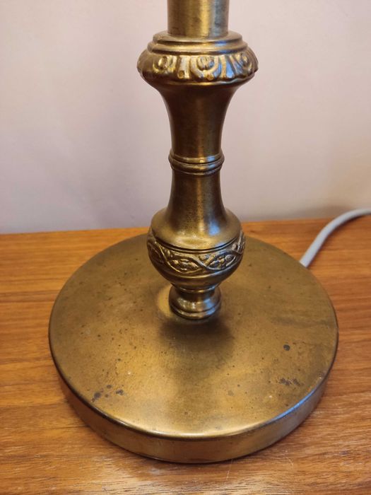 Lampa stara stołowa z abażurem