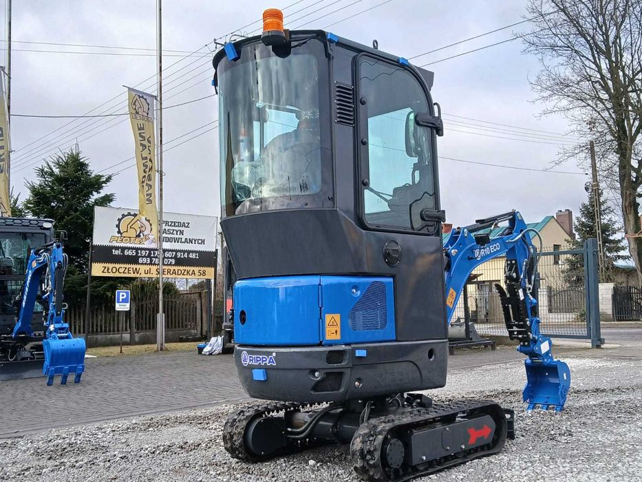 NOWA Minikoparka RIPPA R10 ECO 1000kg mega wyposażenie Kabina Leasing