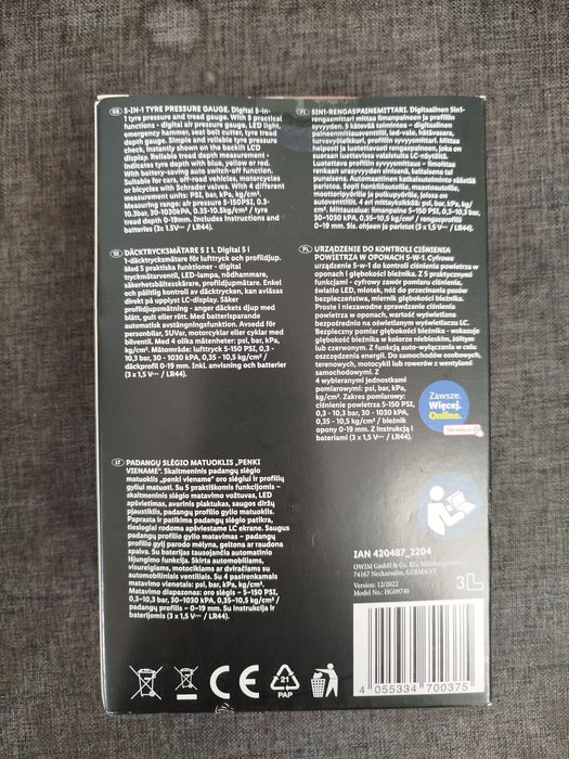 Urządzenie do mierzenia ciśnienia w oponach