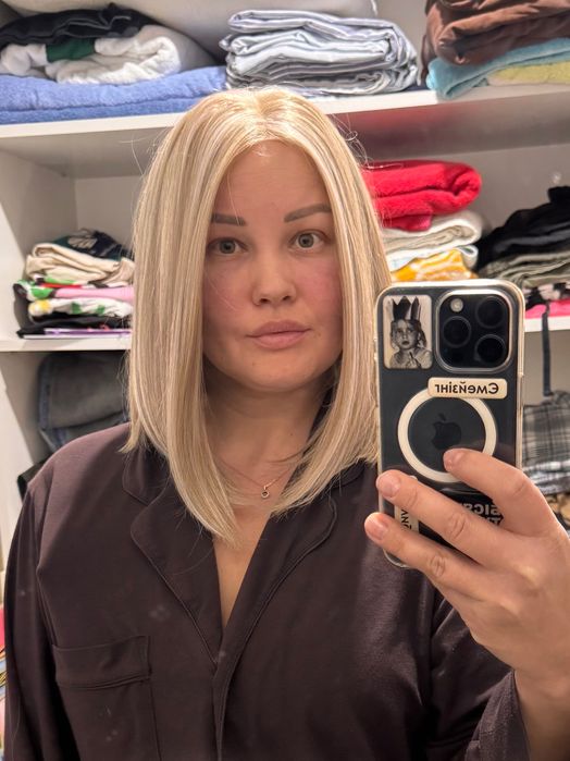 Перука, каре блонд, термоволосся