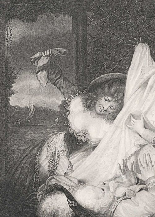 1793 rok Szekspir, Wesołe kumoszki z Windsoru, wymiar 38cm x 53cm