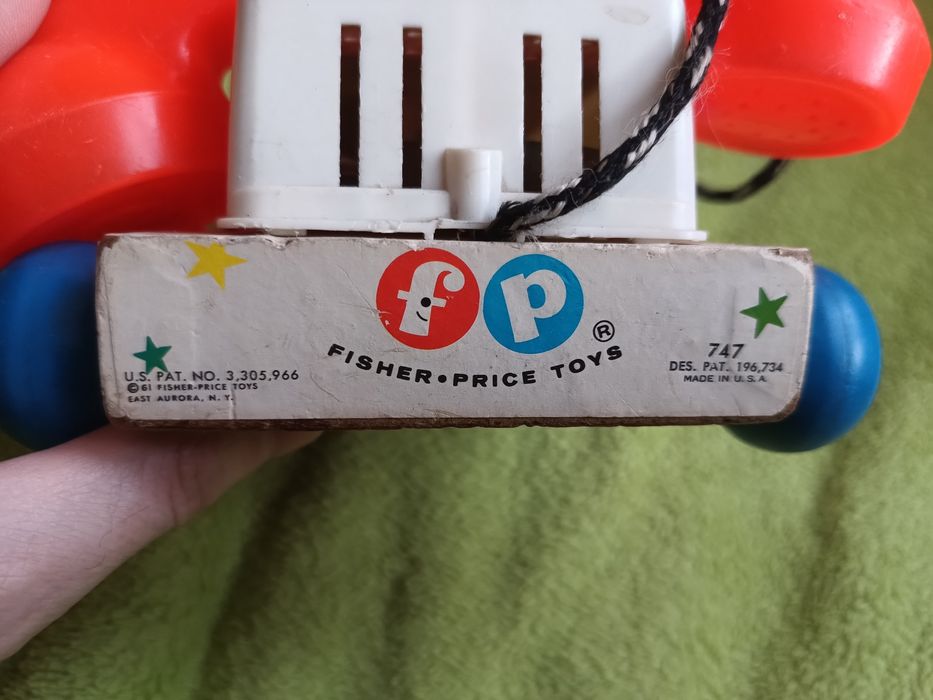Zabawka telefon samochód Fisher Price Toys Usa oryginał 1961 rok