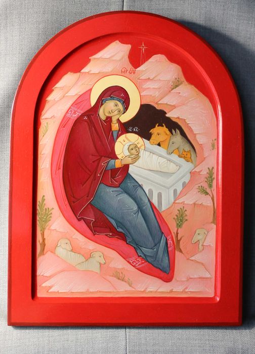 Ikona Bożego Narodzenia 20x27, pisana